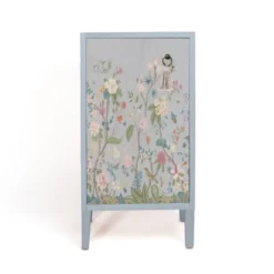 RNT By Really Nice Things Tables De Chevet Table De Chevet En Pin Massif Avec Imprimé Floral Bleu