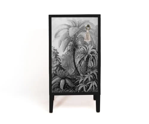 RNT By Really Nice Things Tables De Chevet Table De Chevet En Pin Massif Avec Imprimé Palmier 3 RNT By Really Nice Things Tables De Chevet Table De Chevet En Pin Massif Avec Imprimé Palmier