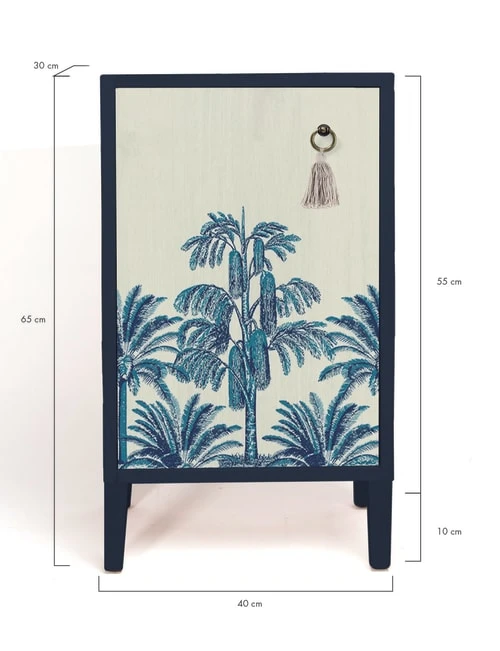 RNT By Really Nice Things Tables De Chevet Table De Chevet En Pin Massif Avec Imprimé Palmiers Vintage 5 RNT By Really Nice Things Tables De Chevet Table De Chevet En Pin Massif Avec Imprimé Palmiers Vintage – Image 3