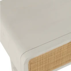 Meubles & Design Tables De Chevet Table De Chevet En Rotin Et Bois Blanc -Tables De Chevet Soldes table de chevet en rotin et bois blanc 5