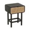 Meubles & Design Tables De Chevet Table De Chevet En Rotin Et Bois Noir -Tables De Chevet Soldes table de chevet en rotin et bois noir