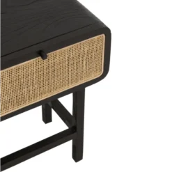 Meubles & Design Tables De Chevet Table De Chevet En Rotin Et Bois Noir -Tables De Chevet Soldes table de chevet en rotin et bois noir 5