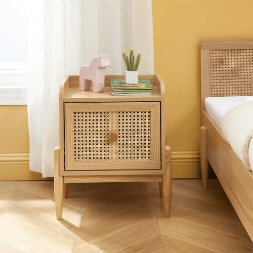 Baita Tables De Chevet Table De Chevet Enfant Cannage Rotin Et Effet Bois 1 Tiroir 4 Baita Tables De Chevet Table De Chevet Enfant Cannage Rotin Et Effet Bois 1 Tiroir – Image 2