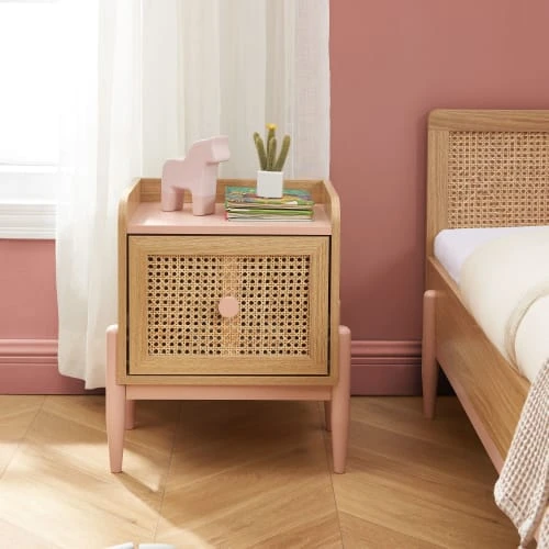 Baita Tables De Chevet Table De Chevet Enfant Rose Et Cannage Rotin 1 Tiroir 4 Baita Tables De Chevet Table De Chevet Enfant Rose Et Cannage Rotin 1 Tiroir – Image 2