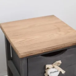 Mobili Rebecca Tables De Chevet Table De Chevet étroit Avec 2 Tiroirs En Bois Brun Et Gris -Tables De Chevet Soldes table de chevet etroit avec 2 tiroirs en bois brun et gris 3