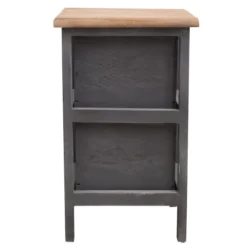 Mobili Rebecca Tables De Chevet Table De Chevet étroit Avec 2 Tiroirs En Bois Brun Et Gris -Tables De Chevet Soldes table de chevet etroit avec 2 tiroirs en bois brun et gris 4