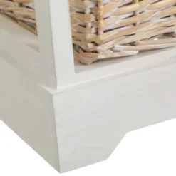 Wadiga Tables De Chevet Table De Chevet étroite Bois 1 Tiroir + 2 Paniers -Tables De Chevet Soldes table de chevet etroite bois 1 tiroir 2 paniers 2