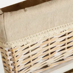 Wadiga Tables De Chevet Table De Chevet étroite Bois 1 Tiroir + 2 Paniers -Tables De Chevet Soldes table de chevet etroite bois 1 tiroir 2 paniers 3