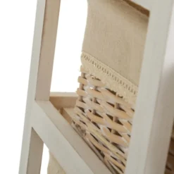 Wadiga Tables De Chevet Table De Chevet étroite Bois 1 Tiroir + 3 Paniers 26x32x81cm -Tables De Chevet Soldes table de chevet etroite bois 1 tiroir 3 paniers 26x32x81cm 3