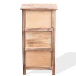 Mobili Rebecca Tables De Chevet Table De Chevet Florale 3 Tiroirs En Bois Marron Et Vert -Tables De Chevet Soldes table de chevet florale 3 tiroirs en bois marron et vert 4