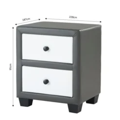 Baita Tables De Chevet Table De Chevet Gris Et Blanc L46cm -Tables De Chevet Soldes table de chevet gris et blanc l46cm 5