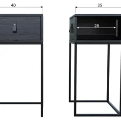 Woood Tables De Chevet Table De Chevet Industriel Noir, Table De Nuit Métal/bois -Tables De Chevet Soldes table de chevet industriel noir table de nuit metal bois 5