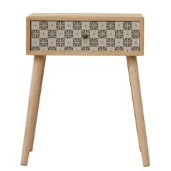 Mobili Rebecca Tables De Chevet Table De Chevet Majolique Avec 1 Tiroir Bois Marron