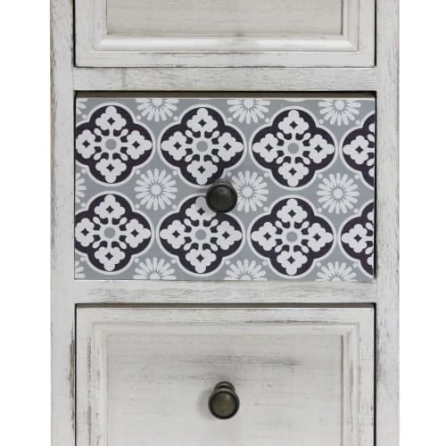 Mobili Rebecca Tables De Chevet Table De Chevet Majolique Avec 3 Tiroirs En Bois Blanc 7 Mobili Rebecca Tables De Chevet Table De Chevet Majolique Avec 3 Tiroirs En Bois Blanc – Image 5