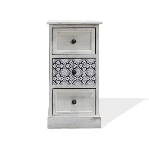 Mobili Rebecca Tables De Chevet Table De Chevet Majolique Avec 3 Tiroirs En Bois Blanc 3 Mobili Rebecca Tables De Chevet Table De Chevet Majolique Avec 3 Tiroirs En Bois Blanc
