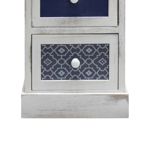 Mobili Rebecca Tables De Chevet Table De Chevet Majolique Avec 3 Tiroirs En Bois Bleu Et Blanc 8 Mobili Rebecca Tables De Chevet Table De Chevet Majolique Avec 3 Tiroirs En Bois Bleu Et Blanc – Image 6