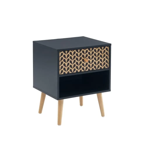 Baita Tables De Chevet Table De Chevet Noir Et Effet Bois 1 Tiroir 5 Baita Tables De Chevet Table De Chevet Noir Et Effet Bois 1 Tiroir – Image 3