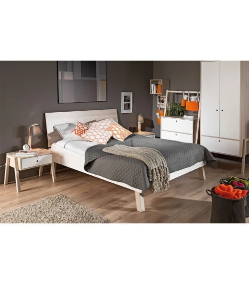 Calicosy Tables De Chevet Good Is Beautiful Table De Chevet Ou Tabouret 1 Tiroir - Blanc Et Beige 6 Calicosy Tables De Chevet Good Is Beautiful Table De Chevet Ou Tabouret 1 Tiroir - Blanc Et Beige – Image 4