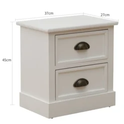 Mobili Rebecca Tables De Chevet Table De Chevet Rectangulaire Avec 2 Tiroirs En MDF Blanc -Tables De Chevet Soldes table de chevet rectangulaire avec 2 tiroirs en mdf blanc 2