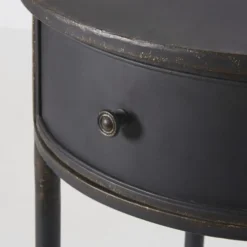 Maisons Du Monde Tables De Chevet Table De Chevet Ronde 1 Tiroir En Métal Noir -Tables De Chevet Soldes table de chevet ronde 1 tiroir en metal noir 1000 8 5 187416 4