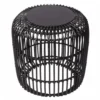 HYDILE Tables De Chevet Table De Chevet Ronde En Rotin Et En Teck -Tables De Chevet Soldes table de chevet ronde en rotin et en teck