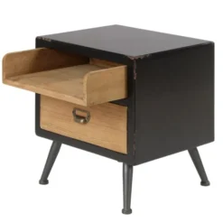 Zago Tables De Chevet Table De Chevet Sapin Massif Et Métal -Tables De Chevet Soldes table de chevet sapin massif et metal 2