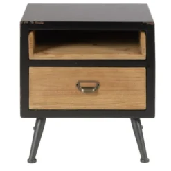 Zago Tables De Chevet Table De Chevet Sapin Massif Et Métal