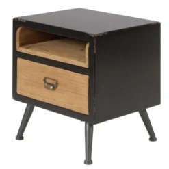 Zago Tables De Chevet Table De Chevet Sapin Massif Et Métal -Tables De Chevet Soldes table de chevet sapin massif et metal 3