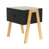 The Home Deco Factory Tables De Chevet Table De Chevet Scandi L. 44 X H. 45 Cm Noir -Tables De Chevet Soldes table de chevet scandi l 44 x h 45 cm noir
