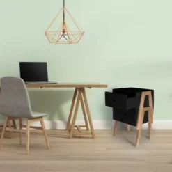 The Home Deco Factory Tables De Chevet Table De Chevet Scandi L. 44 X H. 45 Cm Noir -Tables De Chevet Soldes table de chevet scandi l 44 x h 45 cm noir 4