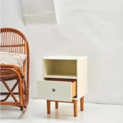 Meubles & Design Tables De Chevet Table De Chevet Scandinave Avec Tiroir Et Niche Beige -Tables De Chevet Soldes table de chevet scandinave avec tiroir et niche beige 4