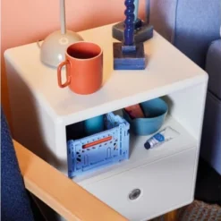 Meubles & Design Tables De Chevet Table De Chevet Scandinave Avec Tiroir Et Niche Blanc -Tables De Chevet Soldes table de chevet scandinave avec tiroir et niche blanc 1