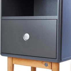 Meubles & Design Tables De Chevet Table De Chevet Scandinave Avec Tiroir Et Niche Gris Foncé -Tables De Chevet Soldes table de chevet scandinave avec tiroir et niche gris fonce 3