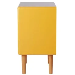 Meubles & Design Tables De Chevet Table De Chevet Scandinave Avec Tiroir Et Niche Moutarde -Tables De Chevet Soldes table de chevet scandinave avec tiroir et niche moutarde 3