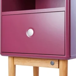 Meubles & Design Tables De Chevet Table De Chevet Scandinave Avec Tiroir Et Niche Rose -Tables De Chevet Soldes table de chevet scandinave avec tiroir et niche rose 5