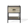 Mobili Rebecca Tables De Chevet Table De Chevet Sculpté Avec 1 Tiroir En Bois Métal Beige Et Noir -Tables De Chevet Soldes table de chevet sculpte avec 1 tiroir en bois metal beige et noir