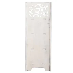 Mobili Rebecca Tables De Chevet Table De Chevet Sculpté Avec 3 Tiroirs Bois Et Osier Blanc -Tables De Chevet Soldes table de chevet sculpte avec 3 tiroirs bois et osier blanc 4