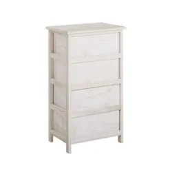 Beliani Tables De Chevet Table De Nuit à 4 Tiroirs En Bois Crème -Tables De Chevet Soldes table de nuit a 4 tiroirs en bois creme 3