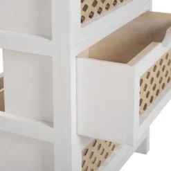 Beliani Tables De Chevet Table De Nuit à 4 Tiroirs En Bois Et Blanc -Tables De Chevet Soldes table de nuit a 4 tiroirs en bois et blanc 4