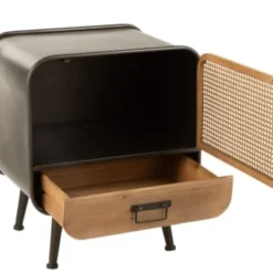 Hellin Tables De Chevet Table De Nuit Industriel En Métal 1 Porte Et 1 Tiroir -Tables De Chevet Soldes table de nuit industriel en metal 1 porte et 1 tiroir 3