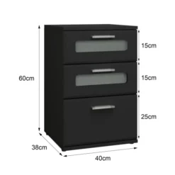 ML-Design Tables De Chevet Table De Nuit Noir MDF 40x60x38 Cm 8 ML-Design Tables De Chevet Table De Nuit Noir MDF 40x60x38 Cm -Tables De Chevet Soldes table de nuit noir mdf 40x60x38 cm 2