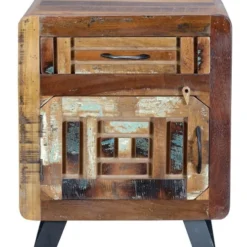 GINER Y COLOMER Tables De Chevet Table En Bois De Manguier. Noyer Vieilli Et Gris