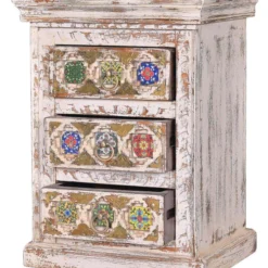 GINER Y COLOMER Tables De Chevet Table En Manguier Avec Détails En Céramique Et Bronze -Tables De Chevet Soldes table en manguier avec details en ceramique et bronze 2