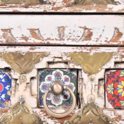 GINER Y COLOMER Tables De Chevet Table En Manguier Avec Détails En Céramique Et Bronze -Tables De Chevet Soldes table en manguier avec details en ceramique et bronze 3