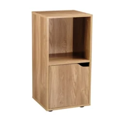 Casâme Tables De Chevet 2 Cases Décor Bois 1 Porte - Lot De 2 -Tables De Chevet Soldes tables de chevet 2 cases decor bois 1 porte lot de 2 2