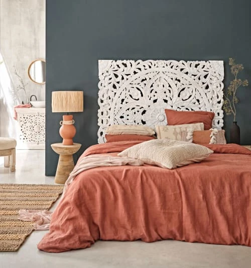 Maisons Du Monde Lits Et Têtes De Lit Tête De Lit 140 En Manguier Massif Sculpté Blanc 2 Maisons Du Monde Lits Et Têtes De Lit Tête De Lit 140 En Manguier Massif Sculpté Blanc – Image 2