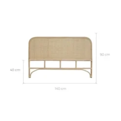 Rendez Vous Déco Têtes De Lit Tête De Lit 140cm En Rotin Naturel -Tables De Chevet Soldes tete de lit 140cm en rotin naturel 2