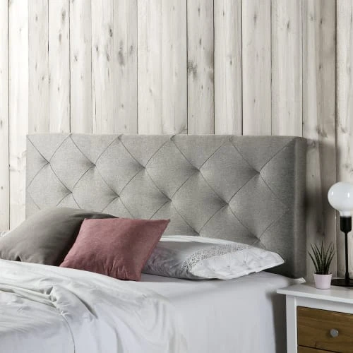 HOMN Têtes De Lit Tête De Lit 140x60 Cm, Losanges En Tissu Gris, 8 Cm D'épaisseur 4 HOMN Têtes De Lit Tête De Lit 140x60 Cm, Losanges En Tissu Gris, 8 Cm D'épaisseur – Image 2