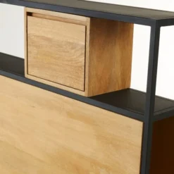 Maisons Du Monde Têtes De Lit Tête De Lit 160 En Manguier Massif Et Métal Noir -Tables De Chevet Soldes tete de lit 160 en manguier massif et metal noir 1000 14 27 198098 3