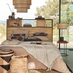 Maisons Du Monde Têtes De Lit Tête De Lit 160 En Manguier Massif Et Métal Noir -Tables De Chevet Soldes tete de lit 160 en manguier massif et metal noir 1000 14 27 198098 6